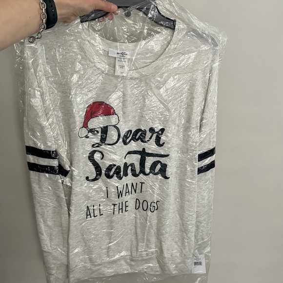 ❤️only 1x left❗️ Plus Size Santa Dog Holiday Top - Picture 4 of 11